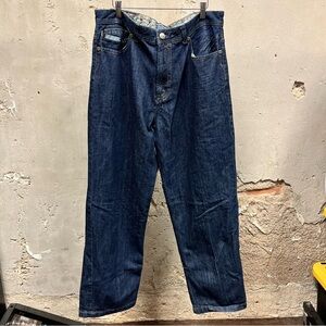 Brooklyn Xpress Dark Wash Baggy Relaxed Fit Y2K Denim Jeans 38x34 Skater Grunge